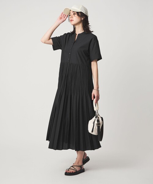 ワンピース 「size SHORT/TALLあり」ワッシャー プリーツ ショートスリーブ ワンピースの画像