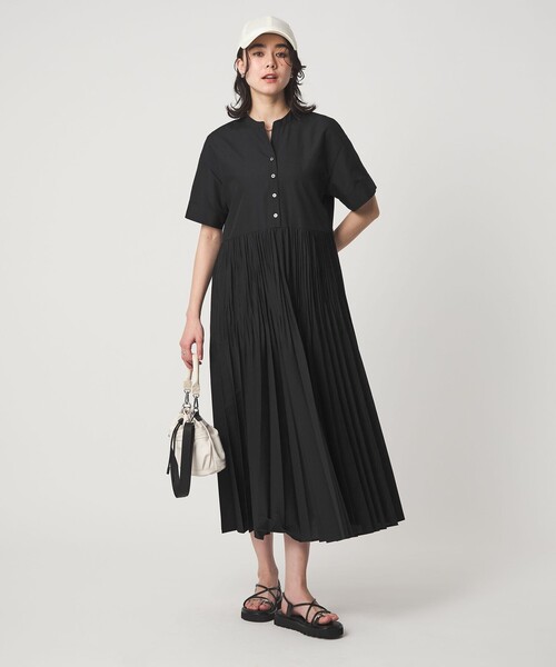ワンピース 「size SHORT/TALLあり」ワッシャー プリーツ ショートスリーブ ワンピースの画像