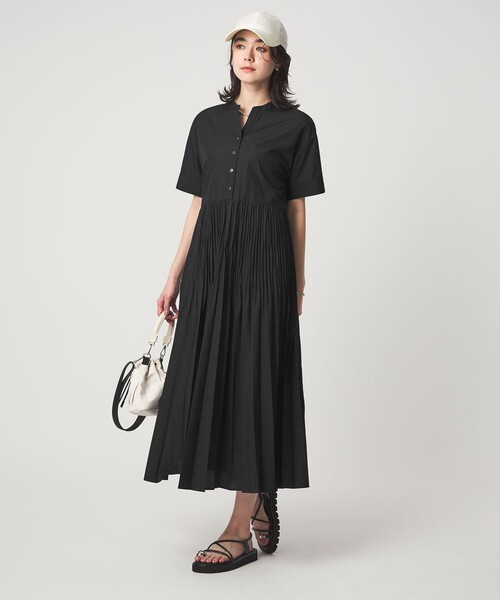 ワンピース 「size SHORT/TALLあり」ワッシャー プリーツ ショートスリーブ ワンピースの画像