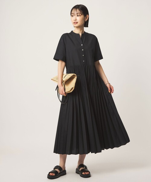 ワンピース 「size SHORT/TALLあり」ワッシャー プリーツ ショートスリーブ ワンピースの画像