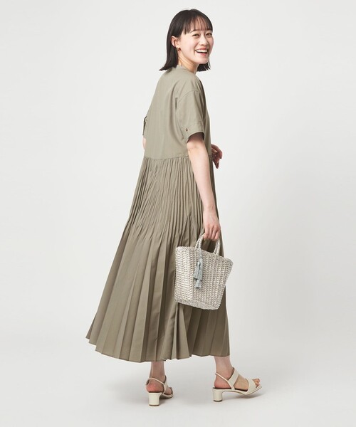 ワンピース 「size SHORT/TALLあり」ワッシャー プリーツ ショートスリーブ ワンピースの画像