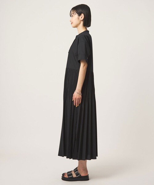 ワンピース 「size SHORT/TALLあり」ワッシャー プリーツ ショートスリーブ ワンピースの画像