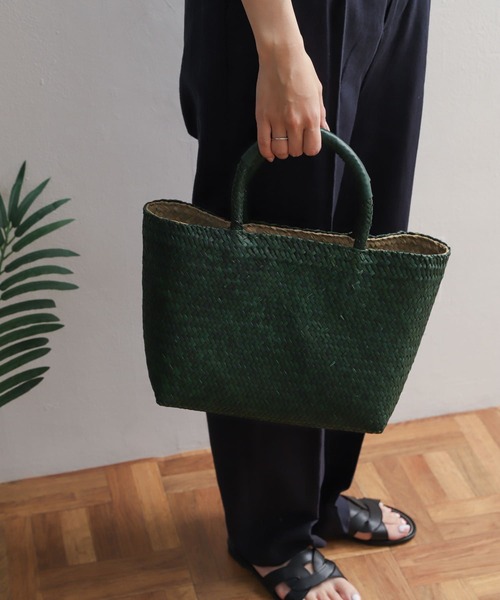 「URBAN RESEARCH DOORS」 かごバッグ ONE グリーン レディース_画像3