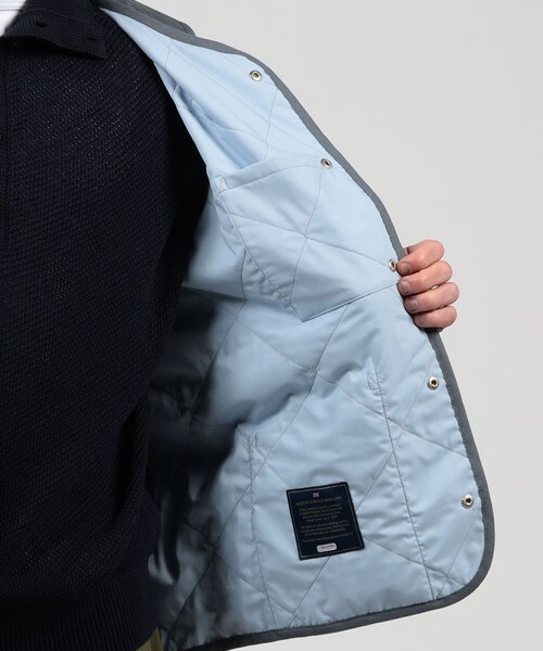 ベスト ジレ 「別注」LAVENHAM UNWADDED THORNHAM リネンコットン キルティングベスト メンズの画像