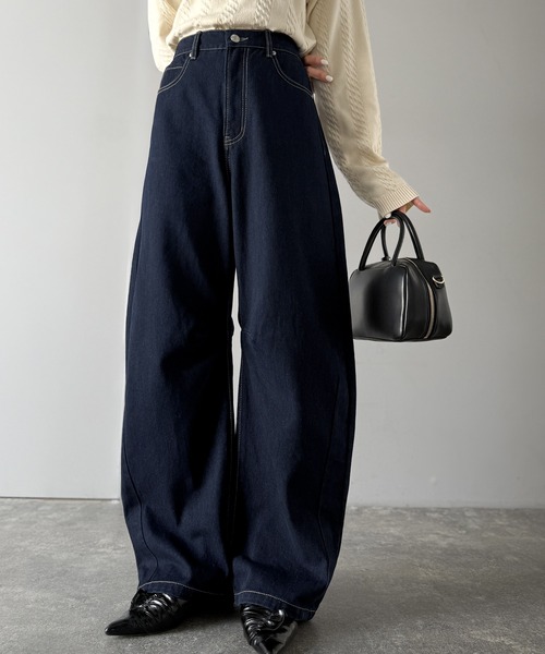 「Java」 デニムパンツ LARGE ワンウォッシュ レディース_画像2