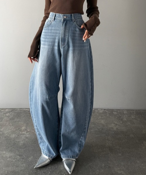 「Java」 デニムパンツ LARGE ワンウォッシュ レディース_画像8