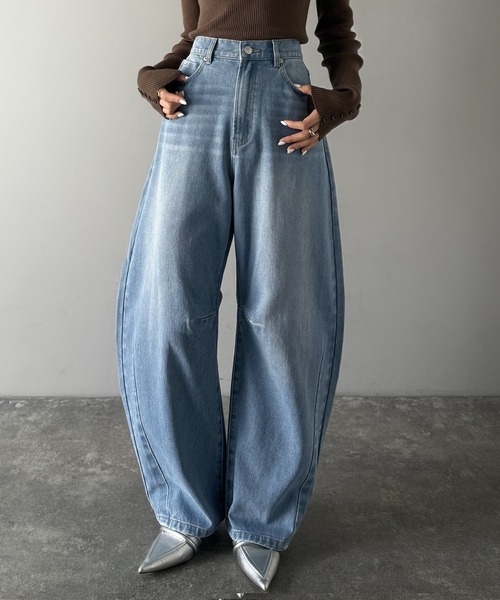 「Java」 デニムパンツ LARGE ワンウォッシュ レディース_画像9
