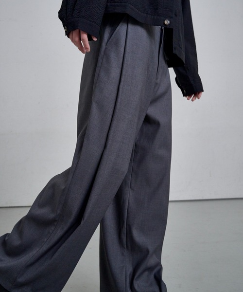 ワイドパンツ スラックス DEEP TUCK SLACKS / ディープタック