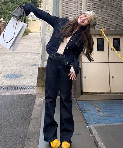 FAVORITO セットアップ ショートジャケットデニムパンツセットアップ