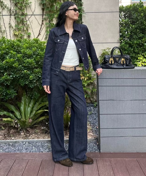 FAVORITO セットアップ ショートジャケットデニムパンツセットアップ