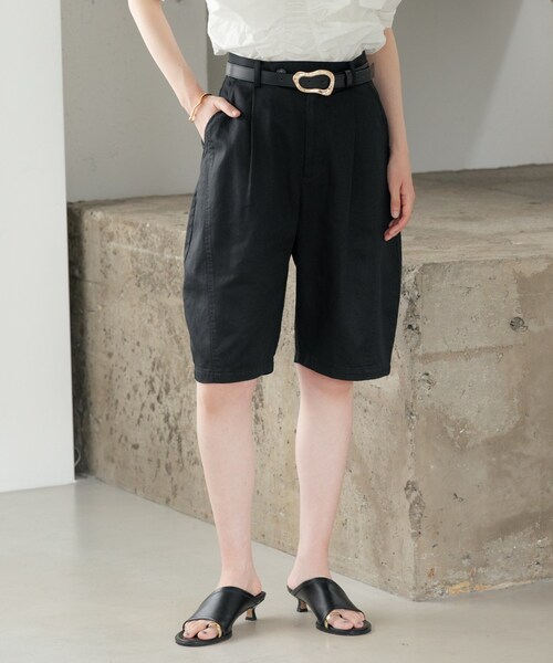 INDIVI GALLEST ハーフパンツ パンツ 短パン ハーフ丈バレルパンツ