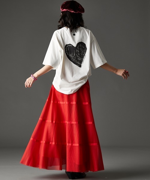 「GEVS.」 半袖Tシャツ 5L ブラック レディース_画像5