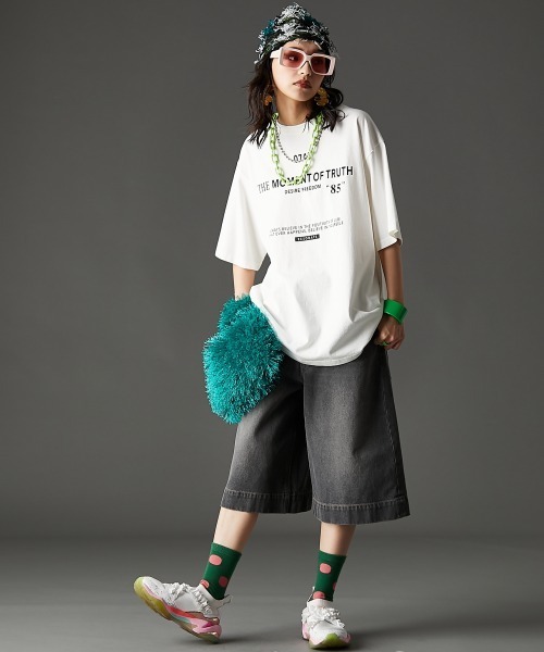 「GEVS.」 半袖Tシャツ 5L ブラック レディース_画像6