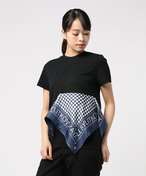 tシャツ LL by LITKOVSKAYA エルエルバイリトコフスカヤ / BLACK BANDANA T-SHIRT ブラックバンダナTシャツ /