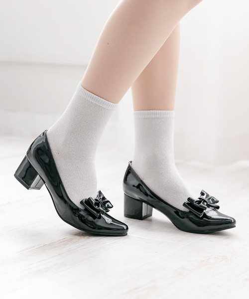 Newlyme パンプス 4．5cmヒールリボンパンプス : ZOZOTOWN