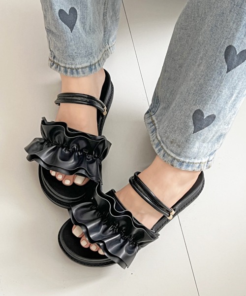 Shoes in Closet（シュークロ） 厚底 サンダル ミュール 「ドット柄が