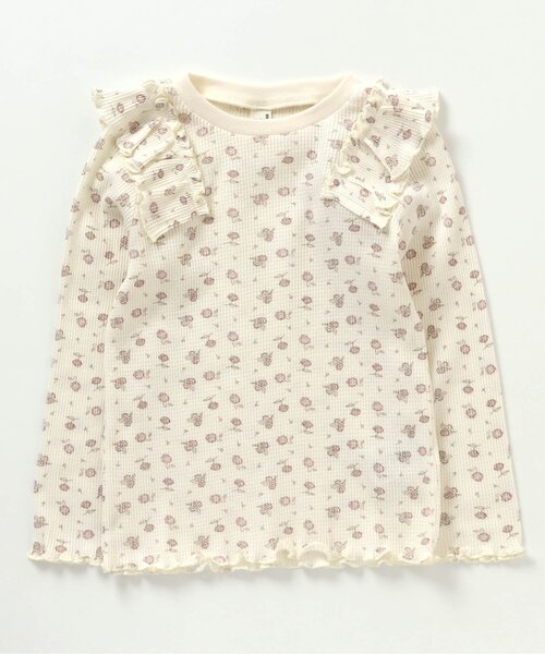 tシャツ Tシャツ 【HAPPY PRICE】肩フリルワッフルTシャツ891円
