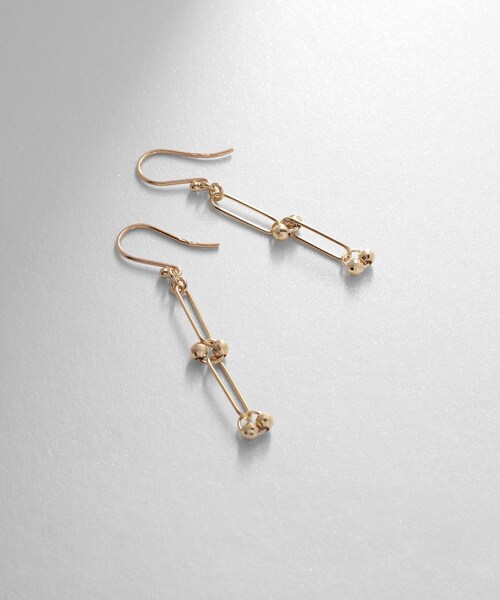 ココシュニック　ミラーカットボールピアス K18ミラーカットビーズ フープピアス（小）（ピアス