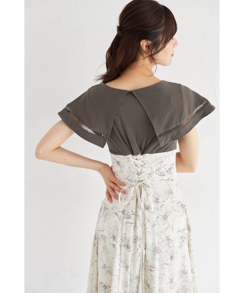 tocco closet ワンピース ビックカラーバックレースアップ