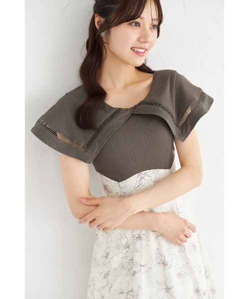 tocco closet ワンピース ビックカラーバックレースアップ
