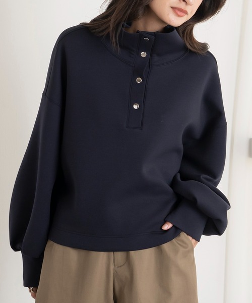 tシャツ スナップボタンプルオーバー レディース