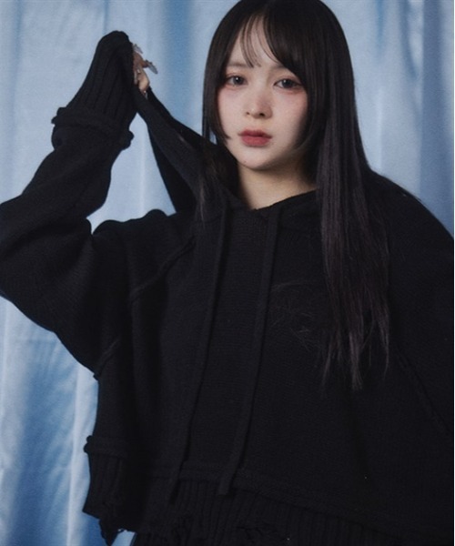 Fickle Bebe ニット セーター リプトニットフーディー レディース