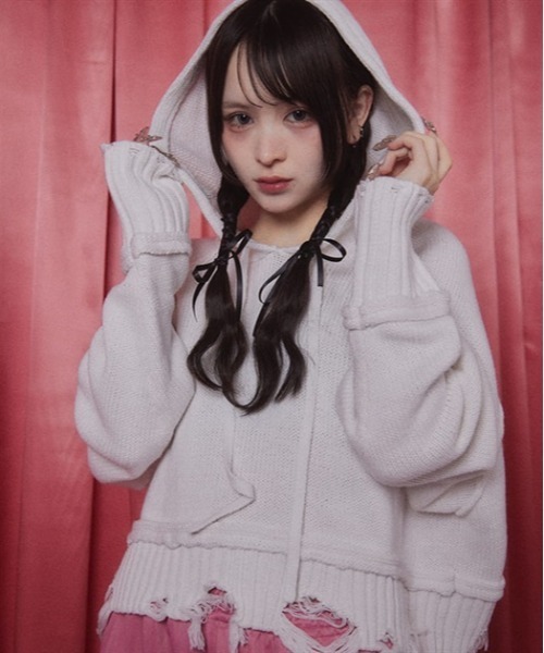 Fickle Bebe ニット セーター リプトニットフーディー