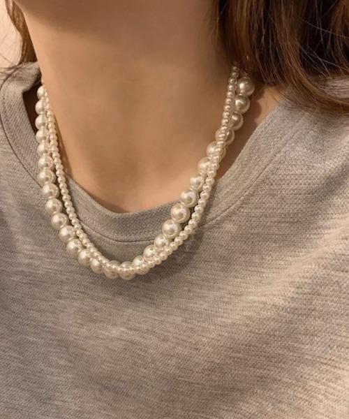 ネックレス 二連パールネックレス レディース : ZOZOTOWN Yahoo!店