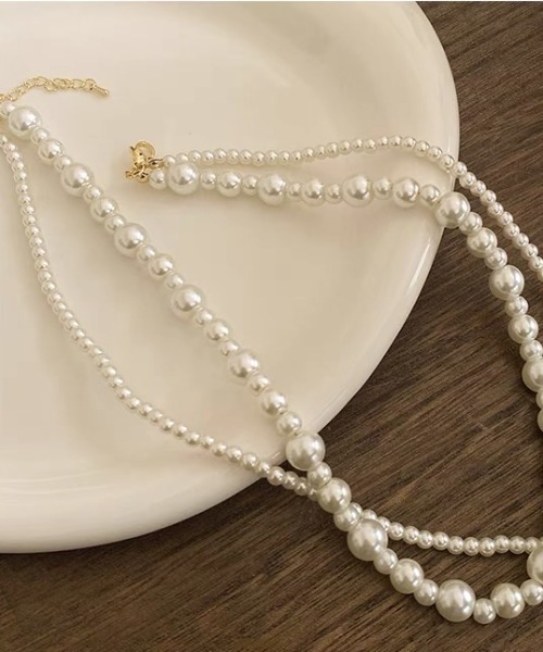 ネックレス 二連パールネックレス レディース : ZOZOTOWN Yahoo!店