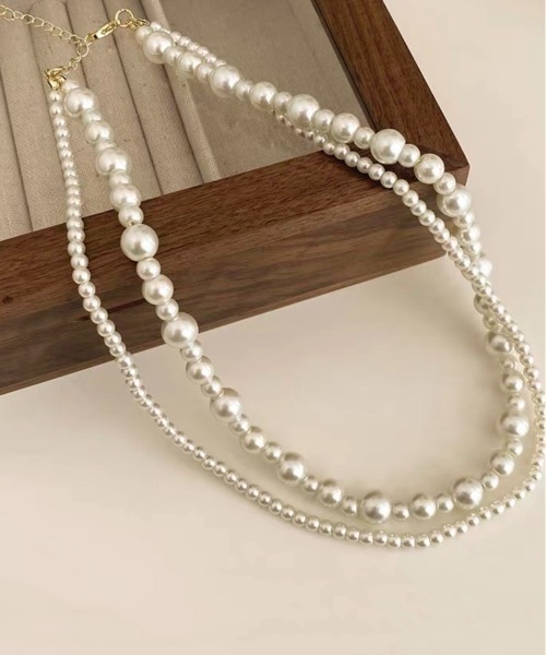 ネックレス 二連パールネックレス レディース : ZOZOTOWN Yahoo!店