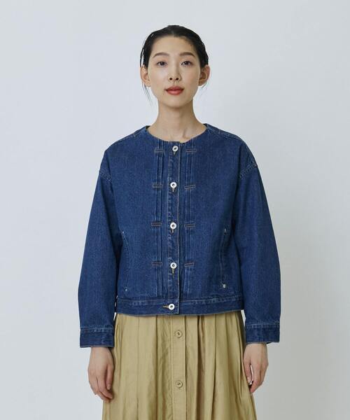 LOISIR ジャケット ノーカラージャケット デニムノーカラージャケット