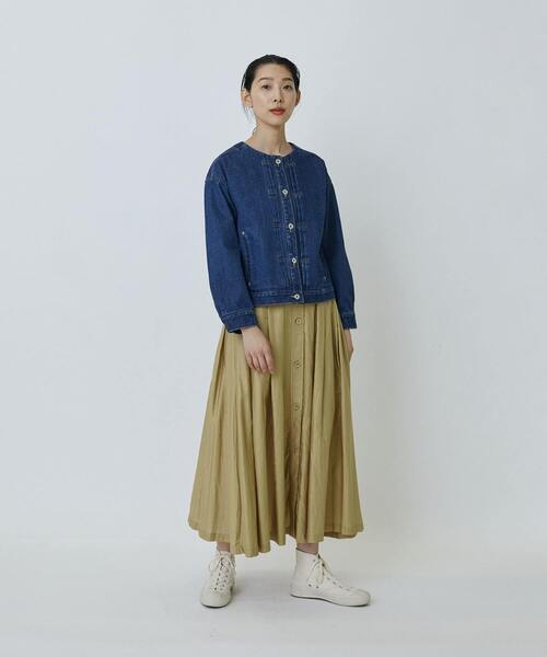LOISIR ジャケット ノーカラージャケット デニムノーカラージャケット 