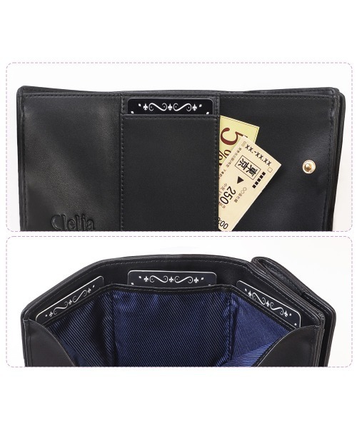 Clelia 財布 マルチカラー三つ折りミニ財布 レディース