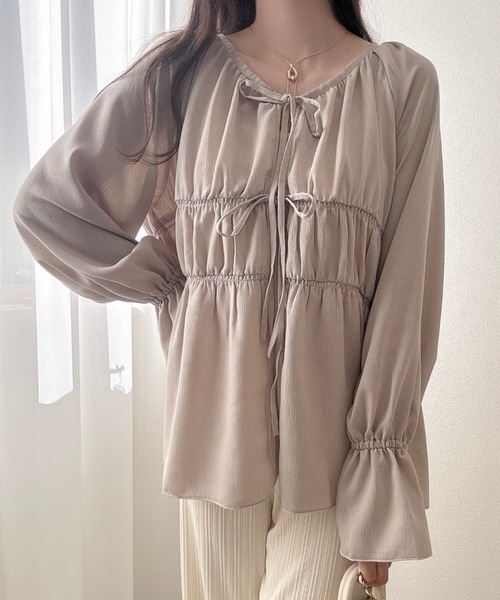 美品　Curensology＊キャンディスリーブ ブラウス チュニック フリー 美品 Curensology＊キャンディスリーブ ブラウス チュニック フリー
