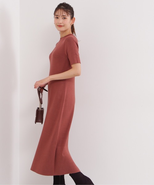 NATURAL BEAUTY BASIC」 ニットワンピース MEDIUM ブラウン レディース 