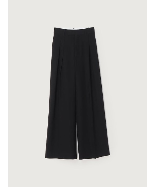 anuans スラックス パンツ ツータックワイドパンツ レディース