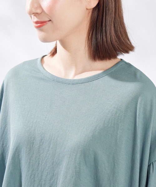 Viola e tシャツ ひんやり冷感ポンチョ風ギャザートップス