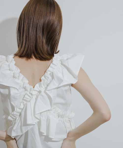マルチサイズ ブラウス シャツ ノースリーブシャツ レディース Dot＆Stripes CHILD WOMAN ブラウス シャツ 80ボイルレース