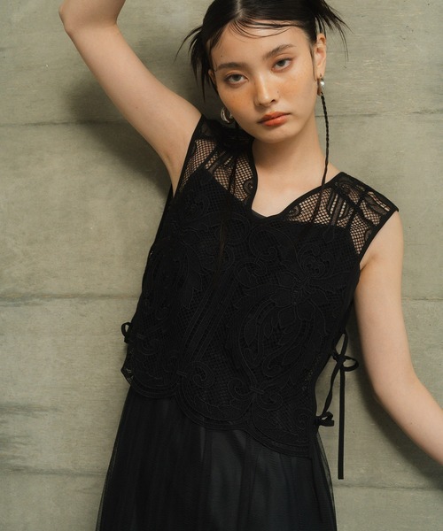 Andresd bloomingtulledressブラック チュール付きドレス ANDRESD ドレス blooming tulle dress ブルーミングチュール