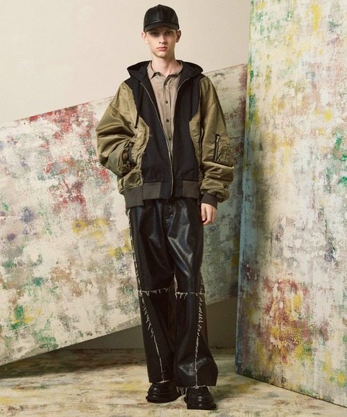 レザースラックス　MAISON SPECIAL/メゾンスペシャル セール】Leather Cargo Pants/レザーカーゴパンツ【MAISON