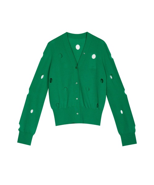 ニット セーター Polka-dot Cut-out Cotton-blend Cardigan レディース JNBY ニット セーター Polka-dot Cut-out Cotton-blend Cardigan