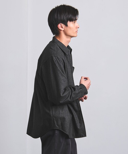 UNITED ARROWS シャツ ライトメルトン ジップオーバーシャツ メンズ 