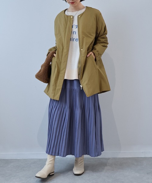 leswel コート アウター 「L〜5L 大きいサイズ」ノーカラー