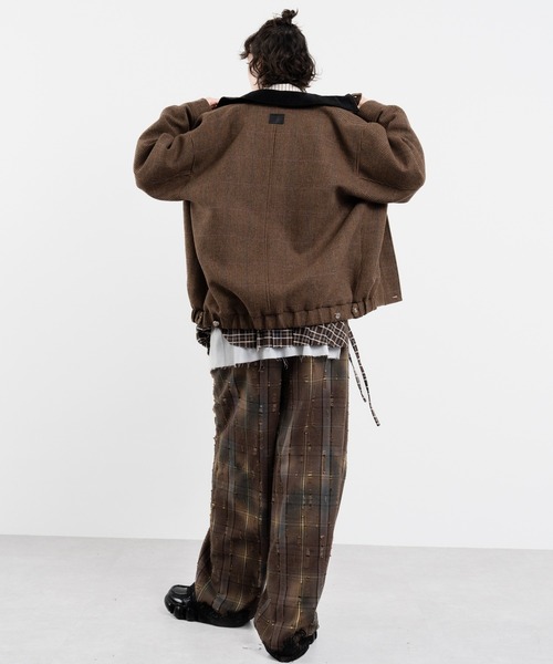 ブルゾン アウター 「ELOOPS」ウールブレンドツイードジャケット