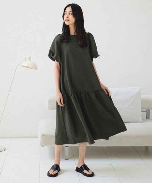 正規品♡スフレ♡BEARワンピース♡ベージュ B：MING by BEAMS ワンピース シアー サッカー ワンピース（S〜M