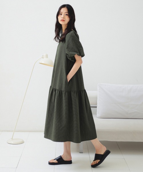 B：MING by BEAMS ワンピース シアー サッカー ワンピース（S〜M