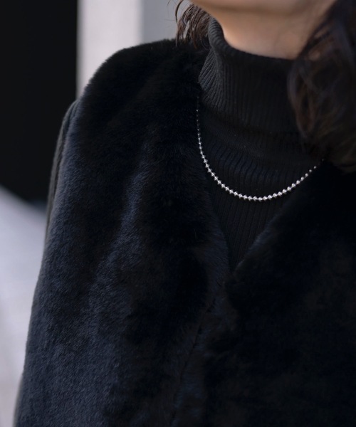 ＆HALF ジャケット ノーカラージャケット ショートファーベスト