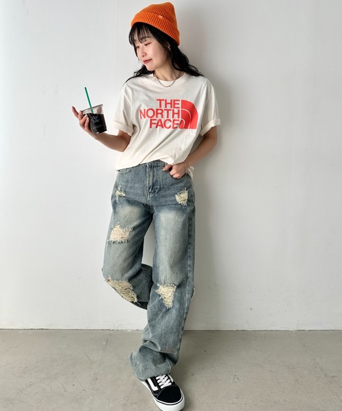 tシャツ 国内未発売 USモデル THE NORTH FACE(ザ・ノースフェイス)/オーバーサイズ ハーフドーム ロゴTシャツ/M S/S JUMB セール】国内未発売 USモデル THE NORTH FACE(ザ・ノース