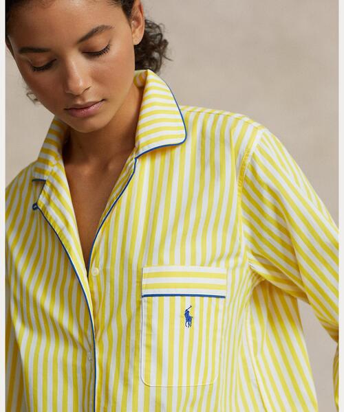 POLO RALPH LAUREN パジャマ ルームウェア ストライプド ポプリン