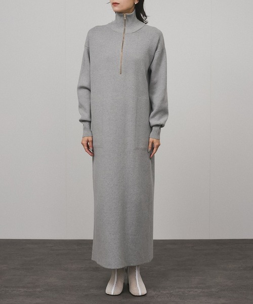 ANATOMICA　SALON adam et rope'　ジップスウェット SALON adam et rope'｜スウェットライクハーフジップワンピース